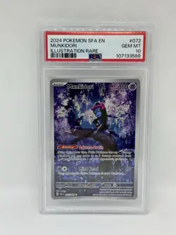 PSA 10 Munkidori Shrouded Fable 072/064 Illustration Rare Pokemon - Image 1