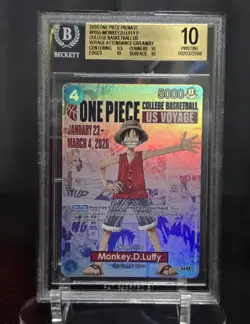 Bandai One Piece CCG 2026 Monkey D. Luffy Promo P-055 Foil English BGS 10 - Image 1