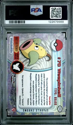 Pokemon Topps Chrome Weepinbell Sparkle #70 PSA 10 Gem Mint - Image 2