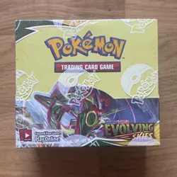 Pokemon TCG Evolving Skies Booster Box - New Sealed + Acrylic Case (36 Packs) - Image 1
