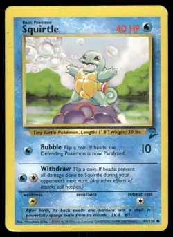 Squirtle 93/130 Common Base Set 2 Pokemon Heavily Played - Image 1