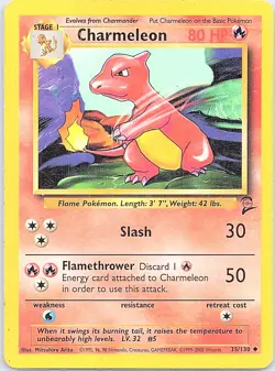 Charmeleon 35/130 Uncommon Base Set 2 Pokemon Heavily Played - Image 1