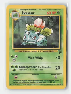 Ivysaur 44/130 Uncommon Base Set 2 Pokemon Heavily Played - Image 1