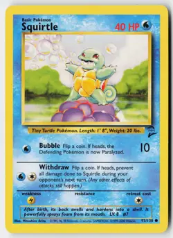 Pokemon Squirtle - 93/130 - Common Base Set 2 MP - Image 1