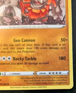 Rhyperior 091/196 Rare Sword & Shield: Lost Origin Pokemon TCG - Image 5