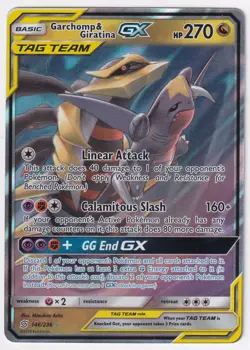 Pokemon TCG Garchomp & Giratina GX 146/236 Sm-Unified Minds Holo Near Mint - Image 1