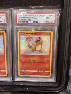 2019 POKEMON SUN & MOON HIDDEN FATES #SV6 CHARMANDER-HOLO PSA 10 - Image 1