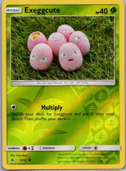 Exeggcute 1/131 Common Forbidden Light Pokemon Reverse Holo Near Mint - Image 1