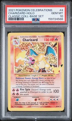 2021 POKEMON CELEBRATIONS CLASSIC COLLECTION #4 CHARIZARD-HOLO PSA 10 - Image 1