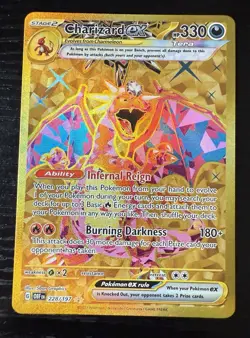 Pokemon TCG Charizard EX Obsidian Flames Gold Hyper Rare Full Art 228/197 - Image 1