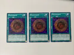 Yugioh - Megamorph x 3 - 1st Edition NM - Plus Free Holo Card - A - Image 1