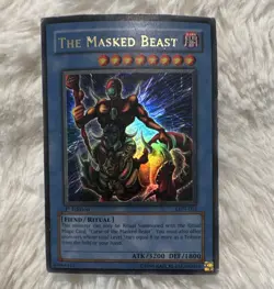 Konami Yu-Gi-Oh! TCG The Masked Beast LON-001 1st Ed Holo ATK 3200 DEF 1800 Eng… - Image 1