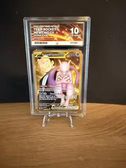 ACE 10 Team Rocket's Mewtwo Ex Hyper Rare Destined Rivals Pokemon Card 240/182 - Image 1