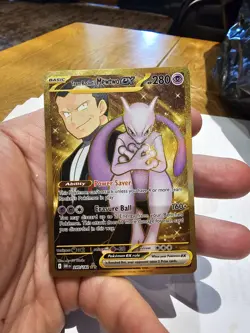 Pokemon TCG Team Rocket's Mewtwo ex 240/182 S&V Destined Rivals Gold - Image 1