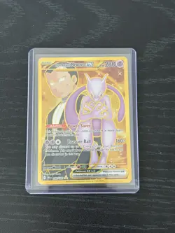 Pokemon TCG Team Rocket's Mewtwo EX Gold 240/182 SV Destined Rivals NM - Image 1