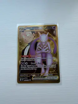 Pokemon TCG Gold Team Rocket's Mewtwo EX 240/182 Destined Rivals - Image 1