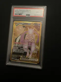 Pokemon TCG Gold Team Rocket's Mewtwo EX 240/182 Destined Rivals PSA 10 - Image 1