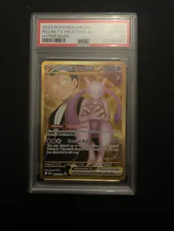 Pokemon TCG Gold Team Rocket's Mewtwo EX 240/182 Destined Rivals PSA 10 - Image 2