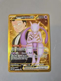 Pokemon TCG Gold Team Rocket's Mewtwo EX 240/182 Destined Rivals - Image 1