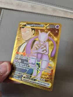 Pokemon TCG Gold Team Rocket's Mewtwo EX 240/182 Destined Rivals - Image 3