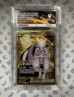 Team Rocket's Mewtwo EX 240/182 Destined Rivals Pokemon TCG Ace Grading Ace 9 - Image 1