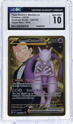 Pokemon Team Rocket's Mewtwo Destined Rivals 240/182 CGC 10 Gem Mint TCG - Image 1