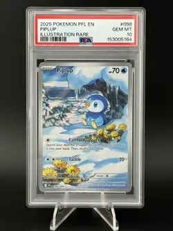 Pokemon 2025 Piplup 098/094 Illustration Rare Phantasmal Flames GEM MINT PSA 10 - Image 1