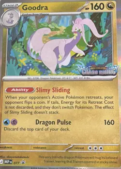 Goodra 160 HP Chaos Rising 077 Holo Rare Pokemon TCG Card English Stamped Card - Image 1