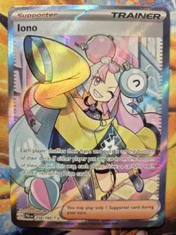 Iono Secret Rare Full Art Pokemon Card, Paldea Evolved, 254/193 - Image 1