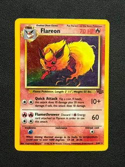 Flareon Jungle WOTC 3/64 Holo Rare Unlimited English 1999 Pokemon Card MP - Image 1