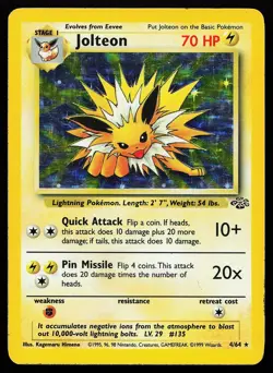 Jolteon 4/64 Unlimited Holo Rare Jungle Pokemon Card - Image 1