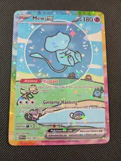 Mew EX Pokemon Bubbles Friend Fan Art Non Tcg Fan Art Card 2025 Holo - Image 1