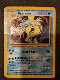 Gyarados 6/102 Near Mint Base Set 1999 WOTC Holofoil Rare Pokemon Card + Bonus - Image 1