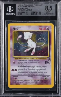 1999 Pokemon Mew #8 Wizards Black Star Promo Holo TCG League BGS 8.5 NM-MT+ WOTC - Image 1