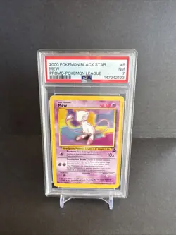 2000 Pokemon PROMO-POKEMON LEAGUE BLACK STAR #8 MEW PSA 7 NM - Image 1