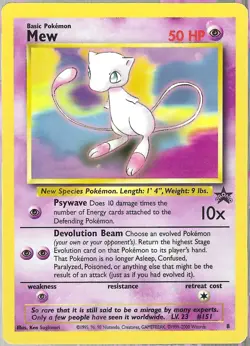 2000 Pokemon Mew #8 Wizards Black Star Promo WOTC Non Holo LP - Image 1