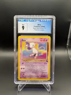 MEW #8 BLACK STAR PROMO Pokemon Card POKE LEAUGE CGC 9 - Image 1