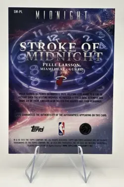 2025-26 Topps Midnight Pelle Larsson Stroke Of Midnight Auto - Image 2