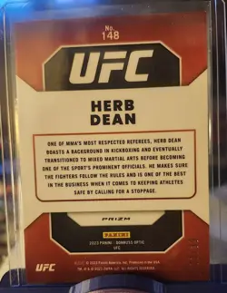 2023 Donruss Optic UFC Herb Dean Authority of the Octagon #'d 3/39 - Image 2