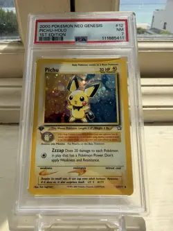 Pokemon TCG Pichu Neo Genesis 12/111 Holo 1st Edition Holo Rare PSA 7 - Image 1