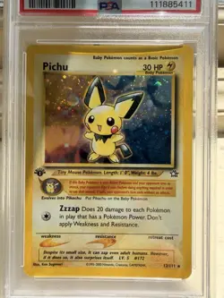 Pokemon TCG Pichu Neo Genesis 12/111 Holo 1st Edition Holo Rare PSA 7 - Image 3