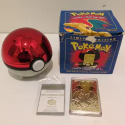 Charizard Pokemon 23K Gold Plated Trading Card 1999 Burger King Pokeball COA - Image 1