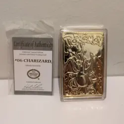 Charizard Pokemon 23K Gold Plated Trading Card 1999 Burger King Pokeball COA - Image 4