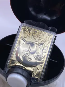 Pokemon Card Jigglypuff 23K Gold Plated 1999 Burger King in Box With Ball - Image 2