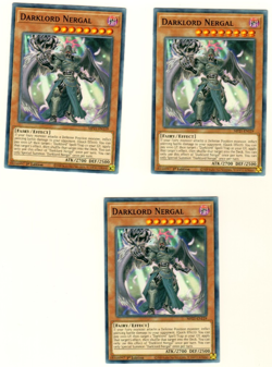 Set Of 3 Darklord Nergal Tin Of Ancient Battles 2021 1st Edition Yugioh Card - Image 1