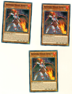 Set Of 3 Infernoble Knight Astolfo Tin Of Ancient Battle 2021 1st Edition Yugioh - Image 1