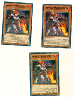 Set Of 3 Infernoble Knight Astolfo Tin Of Ancient Battle 2021 1st Edition Yugioh - Image 3