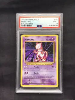 Pokemon Cards: Evolutions Rare: Mewtwo 51/108 PSA 9 - Image 1