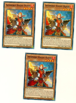 Set Of 3 Infernoble Knight Oliver Tin Of Ancient Battles 2021 1st Edition Yugioh - Image 1