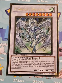 Yugioh Stardust Dragon GLD3-EN037 Limited Edition Gold Rare NM - Image 1